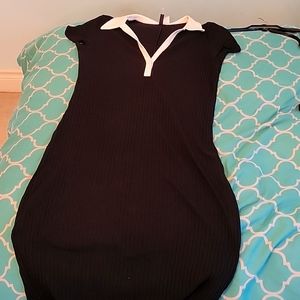 H&M white collar dress